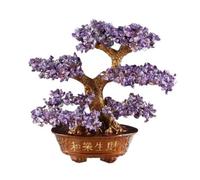 Arbre de Cristal Multicolore Bonsaï d'arbre en Cristal d'harmonie et de prospérité, Ornement d'équilibre Feng Shui for la Maison(Purple)