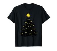 Arbre de décoration de Chats Noirs de Noël drôle pour Hommes T-Shirt Graphique avec Valeur