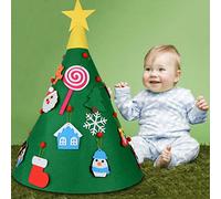 Arbre de Feutre cône 3D, Arbre de Noël pour Enfants, Ornements Suspendus avec lumière LED, décoration de Noël, Cadeau pour Enfants, Cadeaux de fête pour Le Nouvel an.