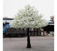 Arbre De Fleurs De Cerisier Artificiel Blanc-Superbe Simulation De Fleurs Artificielles Pour Décoration De Fête De Mariage-Par Des Arbres De Fleurs De Cerisier/Poirier Artificiels,Round-2x1.5m