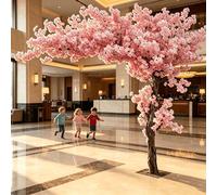 Arbre de Fleurs de Cerisier Artificiel, Grande Plante Rose, Arbre à souhaits, Magnifiques Fausses Fleurs de Vigne en Soie, pour décoration intérieure et extérieure,Rose,2.3x2.0m/7.5x6.6ft