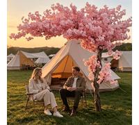 Arbre de Fleurs de Cerisier Artificiel, Magnifiques Fausses Fleurs de Vigne en Soie Faites à la Main, pour Arbre à Fleurs décoratif d'intérieur et d'extérieur,Rose,2.3x2.0m/7.5x6.6ft