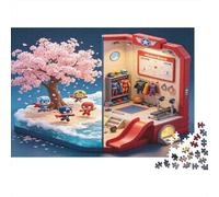 Arbre de Fleurs de Cerisier Mini Pièce Puzzle 1000 Pièces Puzzle pour Adultes Papier Jeu de Puzzle 1000 Pièces Détente Cadeau Maison 70x50cm/1000pcs