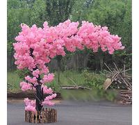 Arbre de Fleurs de Cerisier Rose Japonais Artificiel Fait à la Main Fausse Fleur de Soie Sakura Arbre à souhaits pour événement de Mariage fête Restaurant Centre Commercial 1x0.6m/3.2x1.9ft