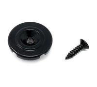 Arbre de guidage de cordes noir à fente ronde | Vis forgée vintage compatible avec les guitares basses Fender Precision Jazz et autres BSR50-BLK (noir)