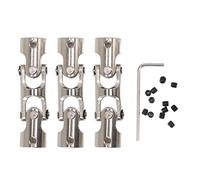 Arbre de joint universel RC 8 mm à 8 mm, coupleur en acier rotatif à 3 sections, connecteur de direction flexible pour voiture et bateau RC, comprend des vis de blocage et une clé.