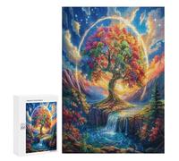 Arbre de la Vie Puzzle 300 Pièces Challenge 3D Fleurs Plantes Arbres Jeu D'Intelligence Éducatif pour Famille Relaxation Artistique Qualité Supérieure Décoration 300 PCS