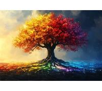Arbre de la Vie Puzzle 5000 Pieces Adultes Couleur Puzzles Classiques Panorama Bois Difficile Impossible Geant Jigsaw Jeu éducatif Défi Jouet pour Enfants dès 14 Ans Beautiful Gifts Homme Femme P-550