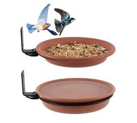 Arbre de mangeoires à Oiseaux 4pcs Plateau d'alimentation des Oiseaux montés de 8, 27 Pouces Bol Bain d'eau en Plastique pour décoration Jardin en Plein air (2 jetons 2racks)