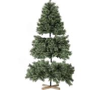 Arbre de Noël 210 cm - Sans éclairage LED - Avec support en bois - Arbre artificiel - Pour la décoration de Noël - En PVC