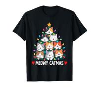 Arbre de Noël Amusant avec de Jolis Chats de Noël T-Shirt