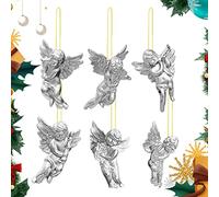 Arbre de Noël ange, décorations suspendues en forme d'ailes d'ange, 6 pièces de décoration à suspendre pour sapin de Noël, Gfits de Noël pour enfants, Consulte la descripción, Voir description, Voir