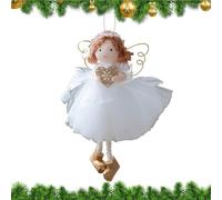 Arbre de Noël Angel Girl Ornement - Décoration de rêve hangovole, figurine d'ange à aile d'or | Décoration suspendue élégante des vacances, ornement statues d'une fille d'ange ski