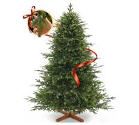 Arbre de Noël artificiel 180 cm - 100% MOULAGE SOUS PRESSION | Sapin de Noël artificiel Premium - Naturellement Fidèle | Nordmanntanne avec support en bois et sac inclus | Aspect écorce naturelle |