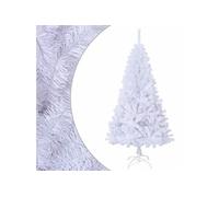 vidaXL Arbre de Noël Artificiel avec Branches Epaisses Sapin de Noël Décoration de Noël Jardin Patio Arrière-cour Extérieur Blanc 120 cm PVC Blanc