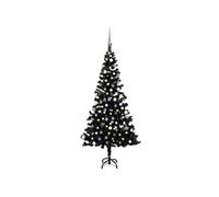 vidaXL Arbre de Noël artificiel avec LED et boules Noir 150 cm PVC