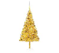 Arbre de Noël artificiel doré, 210 cm, pré-Lit avec 300 s, avec 120 ornements en or rose, support en acier durable, pour décoration d'intérieur, maison, décoration d'hiver