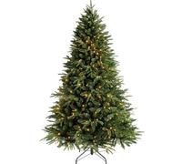 Arbre de Noël Artificiel Mixte PE Haut de Gamme avec lumières LED, Support en métal Robuste - Décor de Vacances(2.4M)