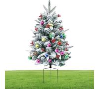 Arbre De Noël Artificiel - Piquet Givré Neigeux 75 Cm - Décoration Extérieure avec Éclairage pour Sapin - pour Allée Véranda Jardin Fêtes Appartement Décoration Intérieur Extérieur
