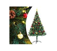 Arbre de Noël Artificiel Pré-éclairé avec Boules, Sapin de Noël avec LED, Décoration de Vacances, Ornement de Fête 321499