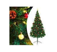 Arbre de Noël Artificiel Pré-éclairé avec Boules, Sapin de Noël avec LED, Décoration de Vacances, Ornement de Fête 321501
