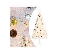 vidaXL Arbre de Noël artificiel pré-éclairé avec boules blanc 180 cm