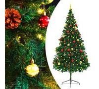 VIDAXL Arbre de No?l artificiel avec boules et LED Vert 210 cm