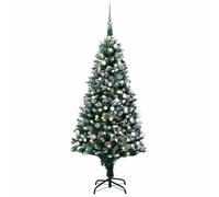 Arbre de Noël Artificiel Pré-éclairé/Boules Pommes de Pin Sapin 180cm vidaXL