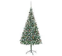 Arbre de Noël Artificiel Pré-éclairé/Boules Pommes de Pin Sapin 180cm vidaXL