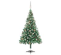 Arbre de Noël Artificiel Pré-éclairé/Boules, Sapin de Noël avec LED, Décoration de Vacances, Ornement de Fête Intérieur Extérieur, 180 cm 564