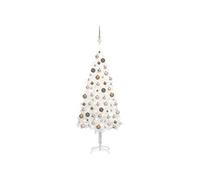 VIDAXL Arbre de No?l artificiel avec LED et boules Blanc 180 cm