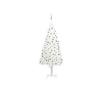 vidaXL Arbre de Noël artificiel pré-éclairé et boules blanc 240 cm