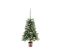 vidaXL Arbre de Noël artificiel pré-éclairé et boules 90 cm vert 3077638