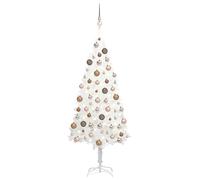 Arbre de Noël Artificiel Pré-éclairé et Boules Sapin Jardin Blanc 180 cm vidaXL