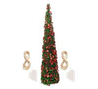 Arbre de Noël Artificiel - Sapin De Noël Faux À Paillettes Avec Lumières LED Multicolores - Artificielles Réalistes De 150 Cm Pour La Décoration D Halloween Du Porche De La Chambre En Intérieur Et Ext