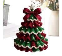 Arbre de Noël au Crochet - Ornement de Vacances | Décor Miniature en Coton - 3 x 3 x 6 cm pour Table, cheminée, étagère ou décoration de fête pour Une Ambiance Festive à la Maison.