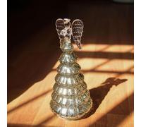 Arbre de Noël avec ange en verre illuminé 25,4 cm Minuteur Décoration de Noël