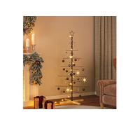 vidaXL Arbre de No?l en m¿¿tal avec base en bois noir 150 cm