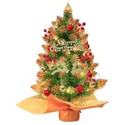 Arbre de Noël avec éclairage 60 cm, Arbres de Noël artificiels décorés, Mini sapin de Noël, Guirlande lumineuse pour sapin de Noël avec boule de Noël, pomme de pin et pointe de sapin de Noël pour