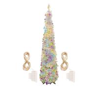 Arbre De Noël avec Lumières - Arbre Étincelant à Paillettes avec Lumières LED Lumineuses | Décoration de 1.5m pour la Décoration en Intérieur, de la Chambre, du Bureau, du Porche, en Extérieur et