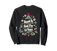 Arbre de Noël « Blessed by God for 74 Years Old » pour 74e Anniversaire Sweatshirt