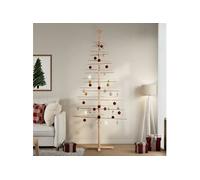 VidaXL Arbre de Noël en Bois Massif de Pin pour Décoration - 210 cm, Sapin de Noël