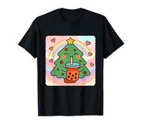 Arbre de Noël Bubble Tea Lover Cute Anime Kawaii Rainbow T-Shirt