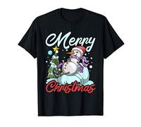Arbre De Noël Cadeaux Pyjamas Bonhomme De Neige T-Shirt
