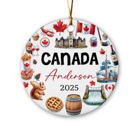 Arbre de Noël canadien en céramique, décoration personnalisée du patrimoine culturel et des traditions du Canada, décoration de Noël 2025, souvenir de voyage du Canada, ornement en céramique, cadeaux