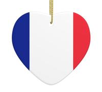 Arbre de Noël Céramique Suspendu Amour Pendentif WHJSHOP Drapeau Français Image Maisons, Centres Commerciaux, Supermarchés et Magasins
