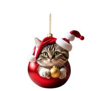 Arbre De Noël Chat Décor Pendentif Ornement en Acrylique Décoration Festive pour La Porte Murale Porte Les Amants Uniques Présents Ornement Chat Noël