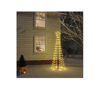 vidaXL Arbre de Noël cône Blanc chaud 108 LED 70x180 cm