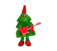 Arbre de Noël danseur en peluche Composants électroniques 16 x 16 x 38 cm Arbre chanteur Arbre électrique en peluche qui bouge avec lumière pour décoration de Noël et célébrations