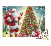Arbre de Noël de Père Noël 1000 Pièces Puzzle pour Adultes Papier Recy nti-Stress Difficile pour Experts Stimuler l'esprit sans Reflets 70x50cm/1000pcs